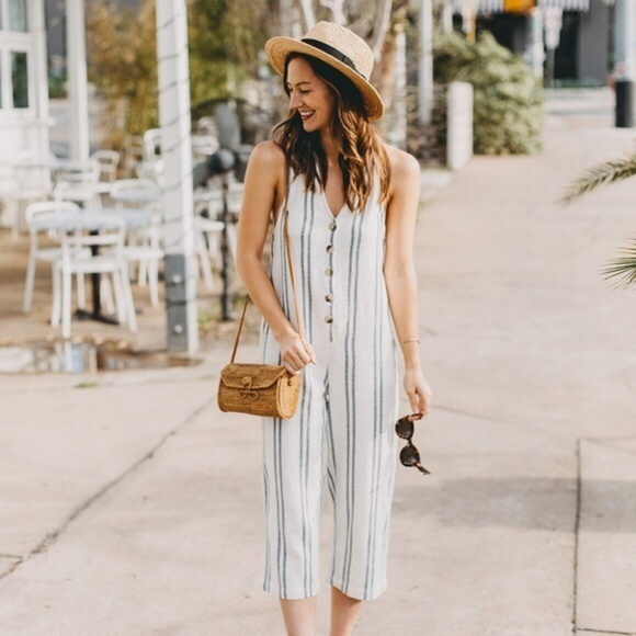 Urban Outfitters Pants - UO Urban Outfitters Jordan Striped Button Jumpsuit
